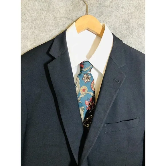 Joseph Abboud Suit 48R Blue Two Piece Pants 42 Angelico Super 100s Career USA - Picture 2 of 16